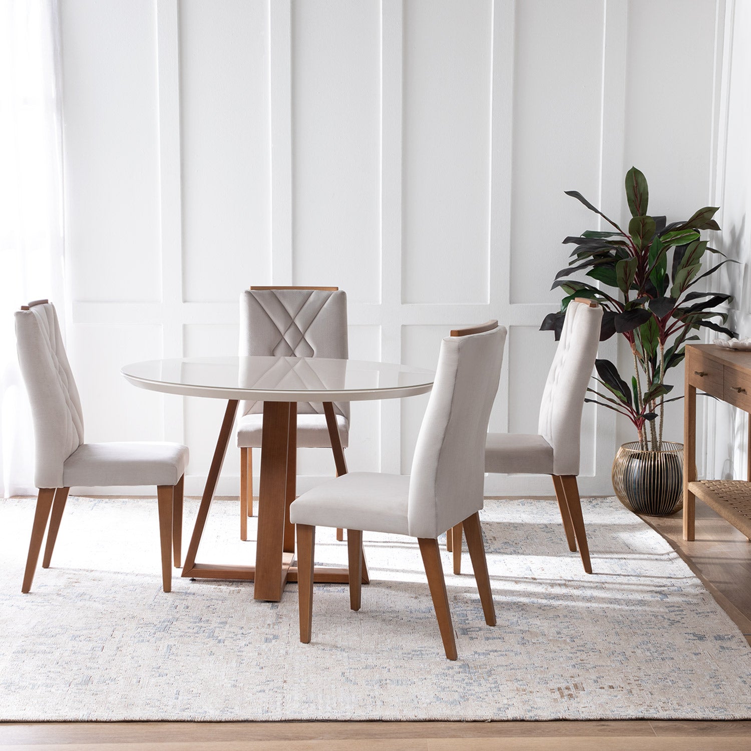 שולחן פינת אוכל עגול דגם גרניט