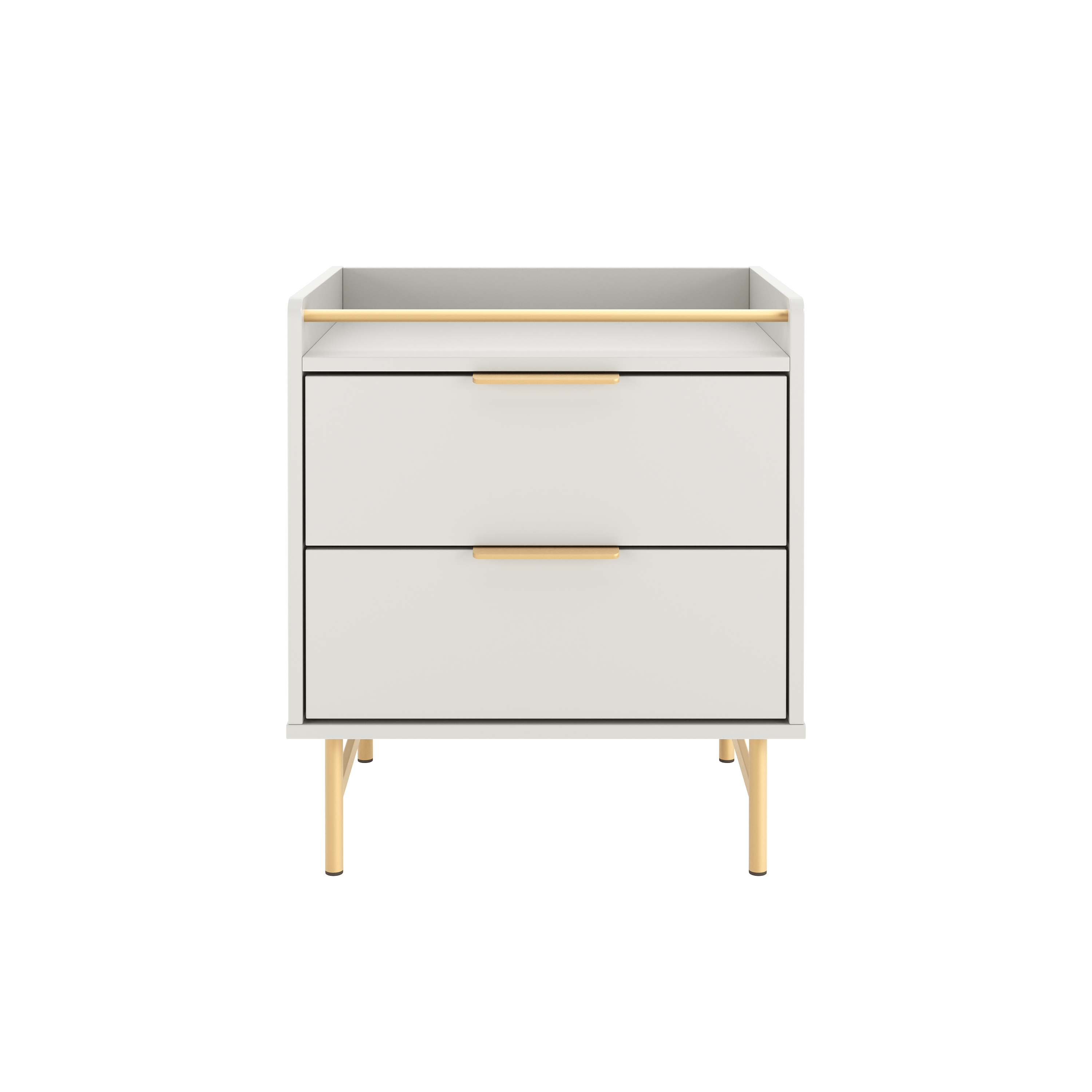 שידת לילה מעוצבת דגם לורין - אופוייט וזהב