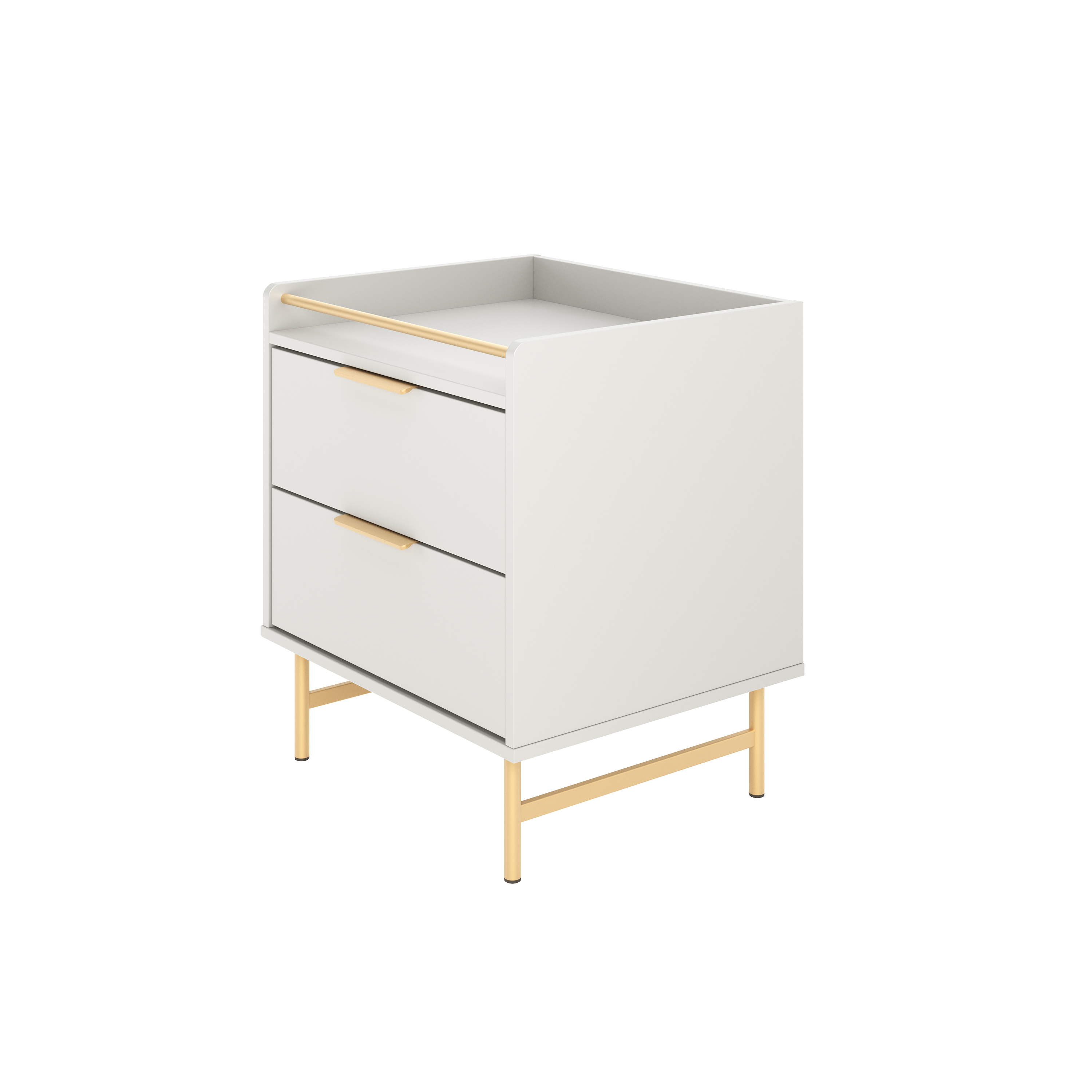 שידת לילה מעוצבת דגם לורין - אופוייט וזהב