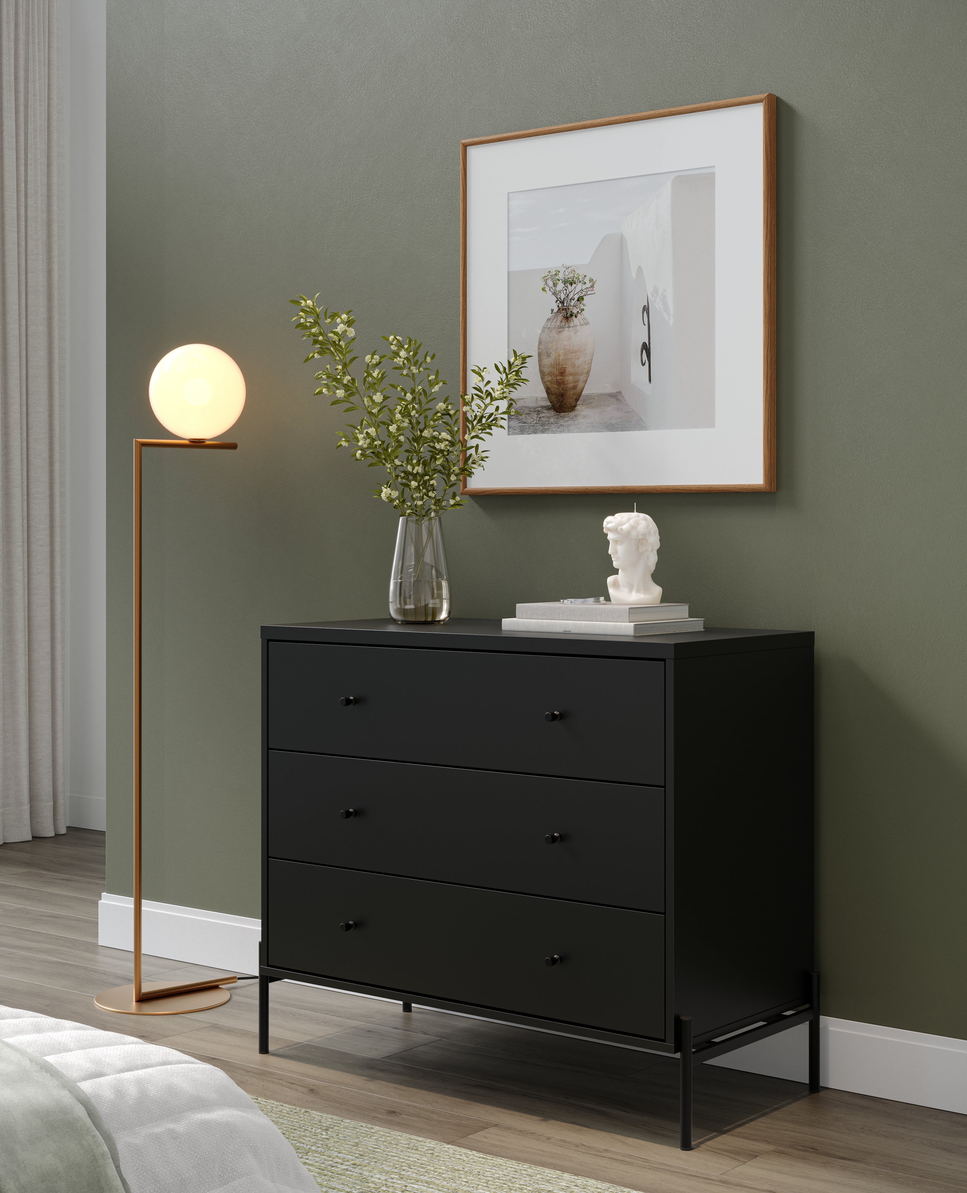 קומודה מעוצבת דגם אלמוג - שחור