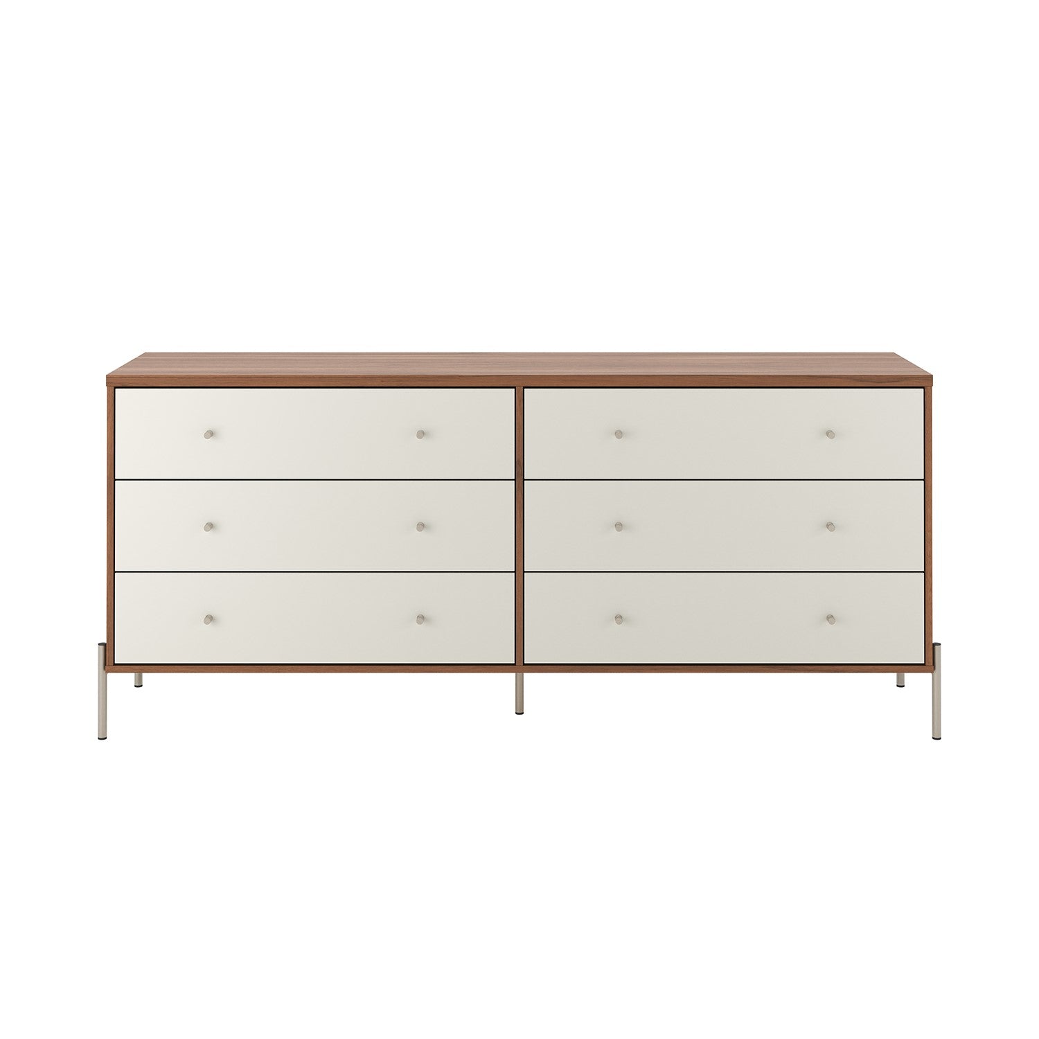 קומודה דגם ספיר שש מגירות אופוייט ועץ ושמפניה