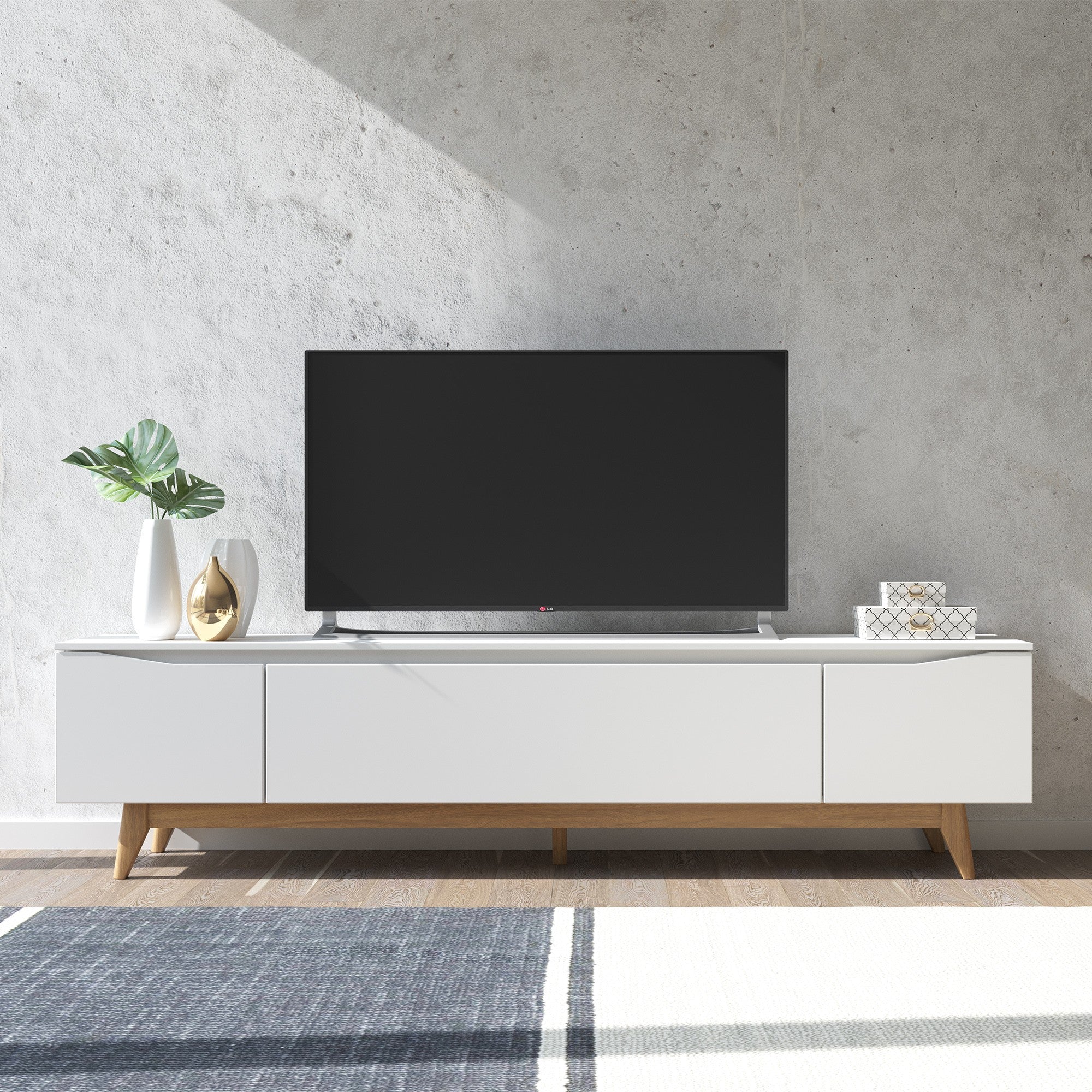 מזנון טלוויזיה דגם אופל 220 ס"מ - אופוייט מט