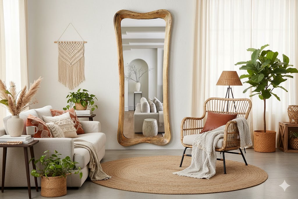 מראת קיר גדולה  דגם שלגיה 160 ס"מ אלון