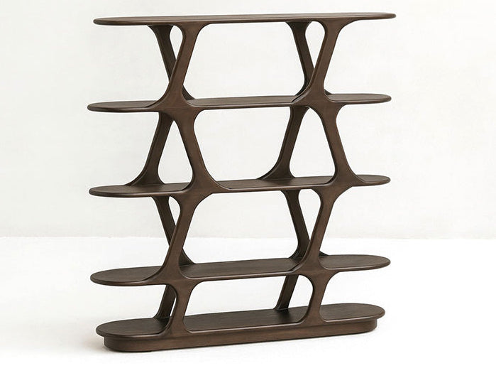 ספרייה מעוצבת ויוקרתית דגם איזבל - גוון אגוז