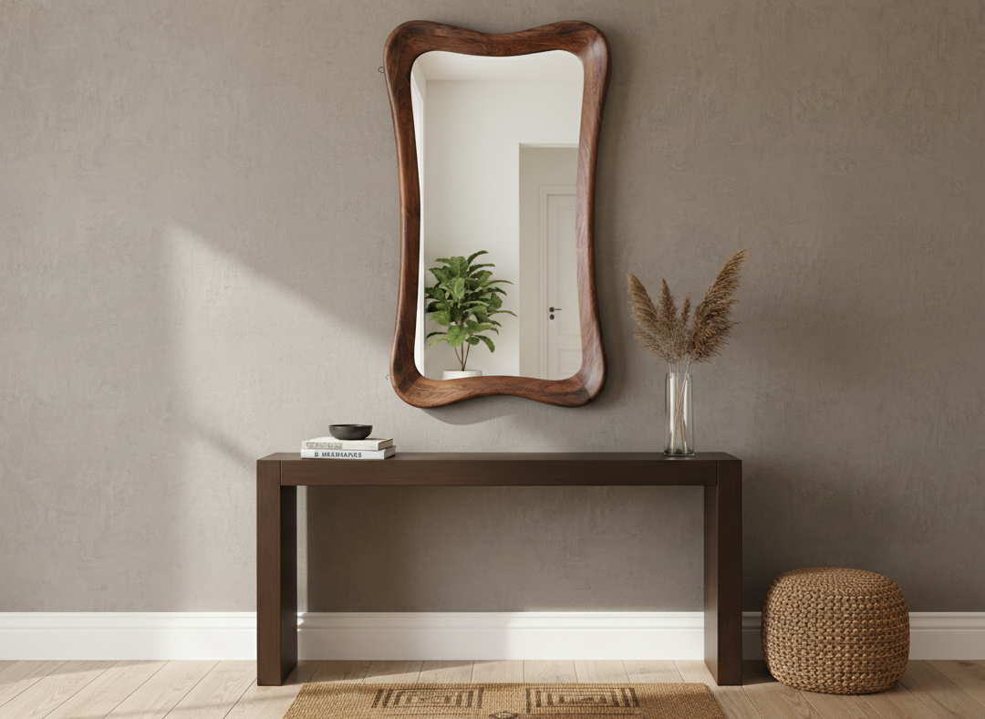 מראת קיר דגם שלגיה 120 ס"מ אגוז