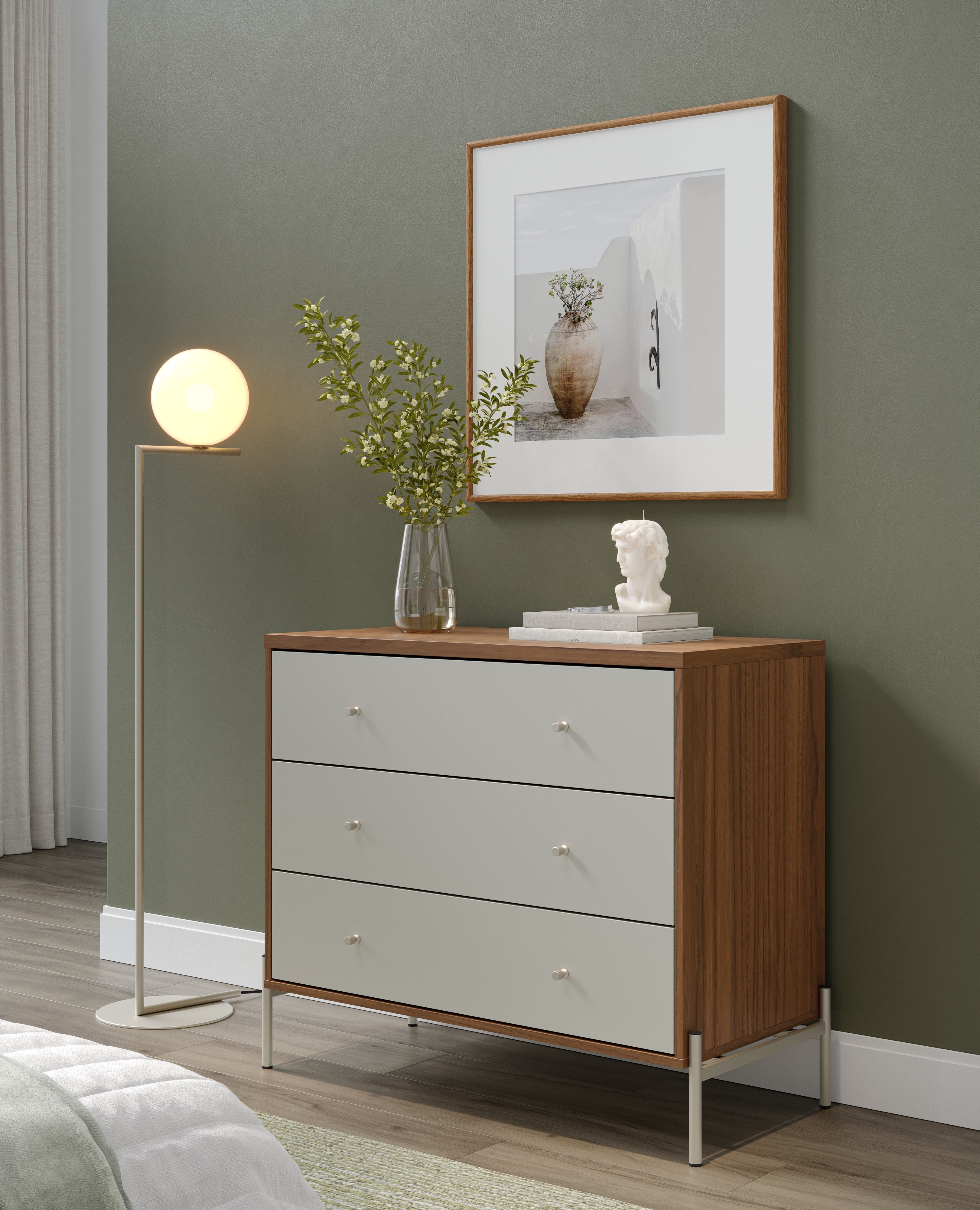 קומודה מעוצבת דגם אלמוג - אופוייט ועץ