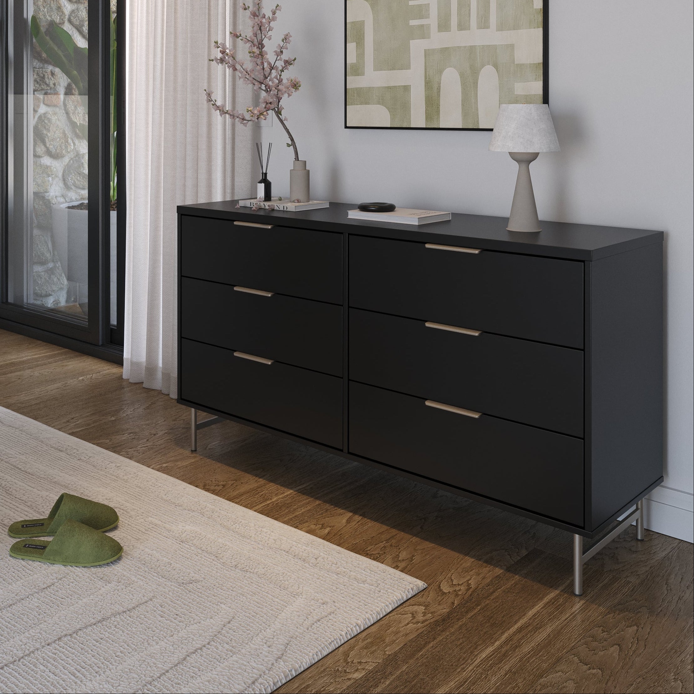 קומודה מעוצבת דגם שוהם - שחור