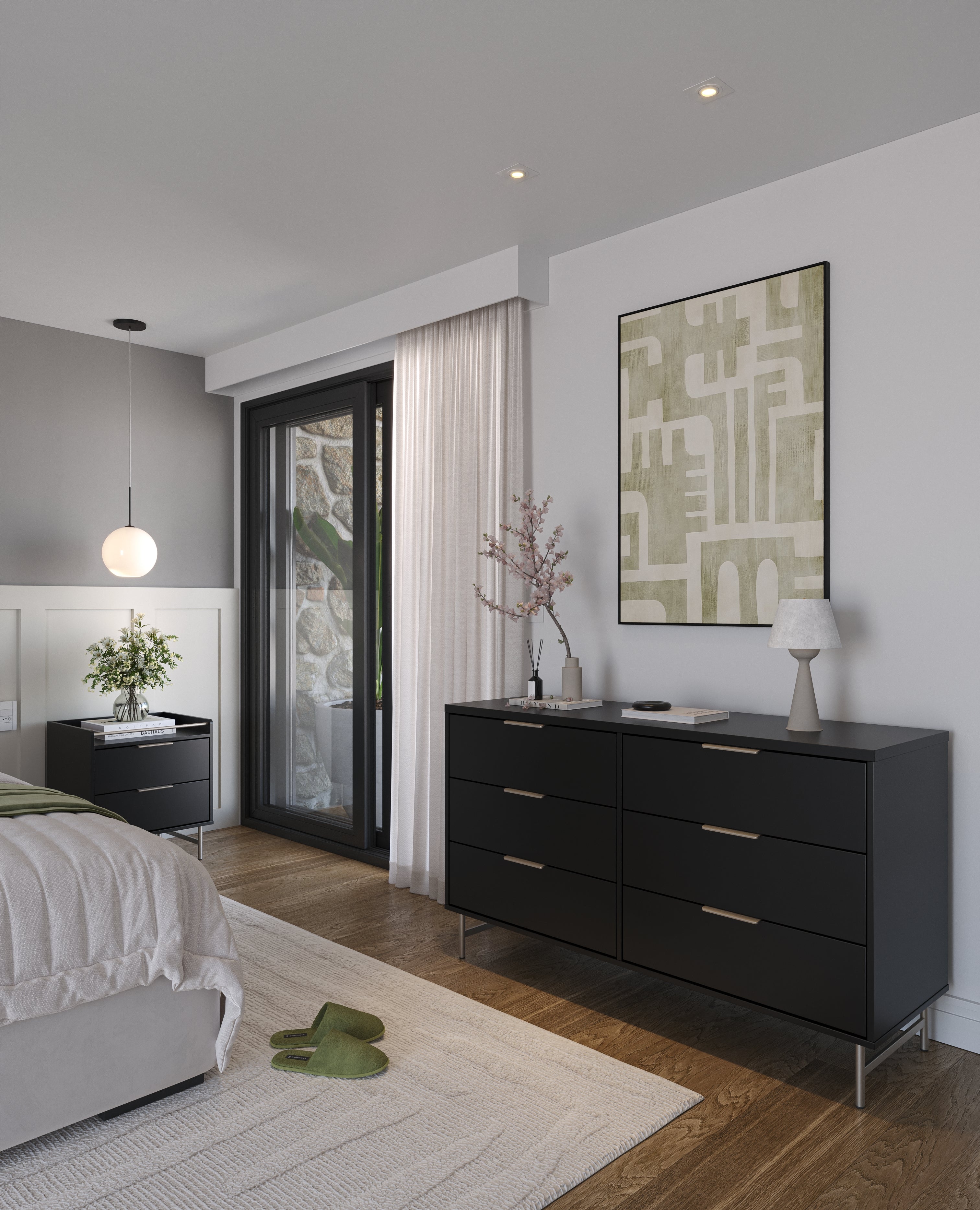 קומודה מעוצבת דגם שוהם - שחורה